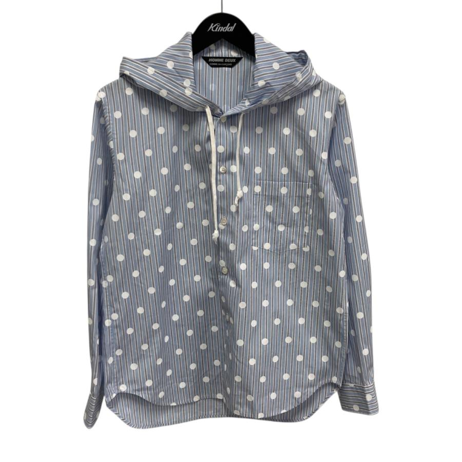 コムデギャルソン　HOMME DEUX ストライプ フード付きパーカー L COMME des GARCONS HOMME DEUX コムデギャルソンオムドゥ フードシャツ