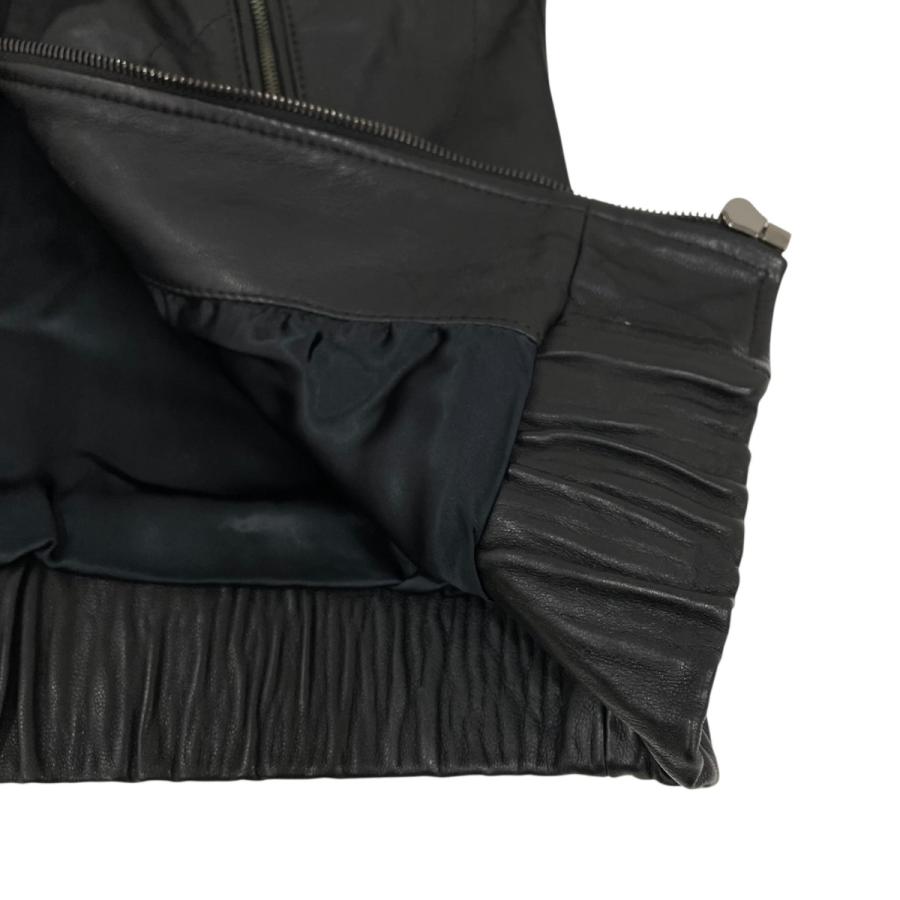DOLCE&GABBANA ドルチェ＆ガッバーナ レース切替レザーブルゾン黒42 416031_11.jpg