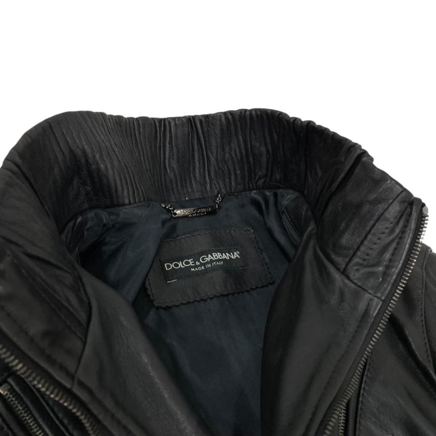 DOLCE&GABBANA ドルチェ＆ガッバーナ レース切替レザーブルゾン黒42 DOLCE&GABBANA（ドルチェ & ガッバーナ） 【値下げ】DOLCE ＆ GABBANA