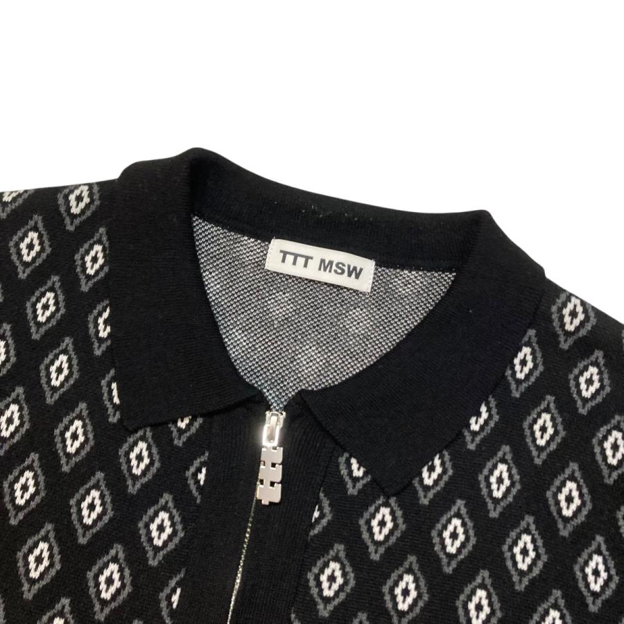 ティーモダンストリートウエア TTT MSW 23SS DIAMOND KNIT POLO ジップ