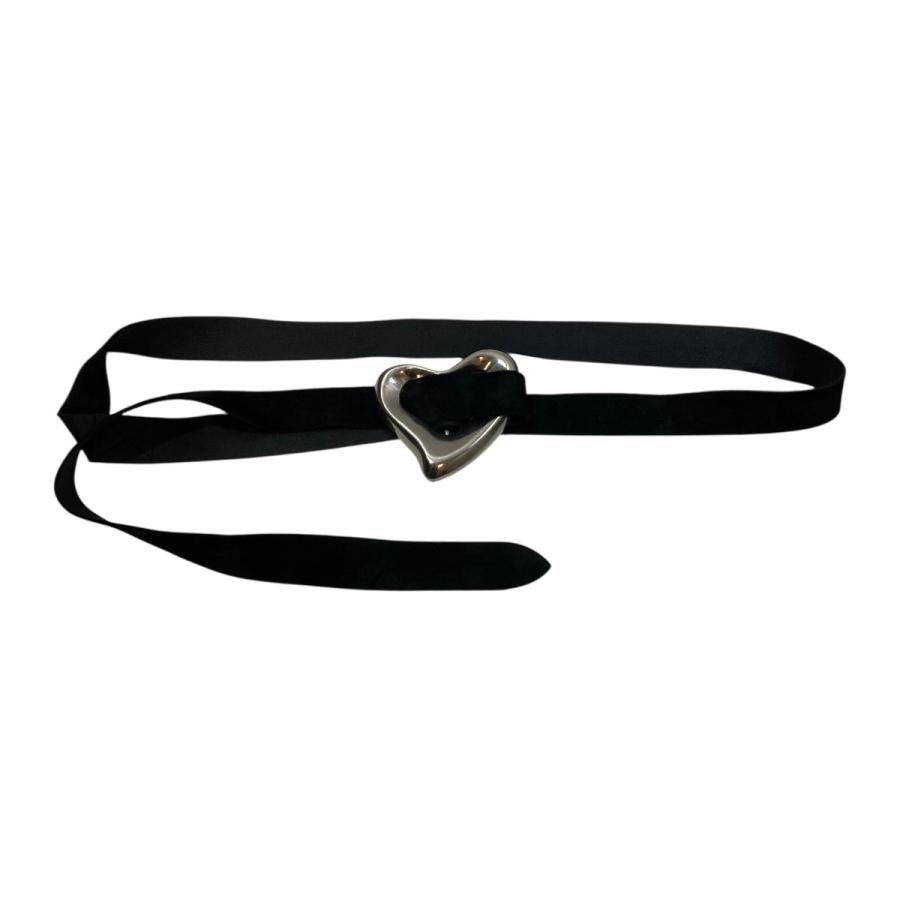 SEA シー SEA BIG HEART SUEDE BELT ハート スエードベルト ブラック