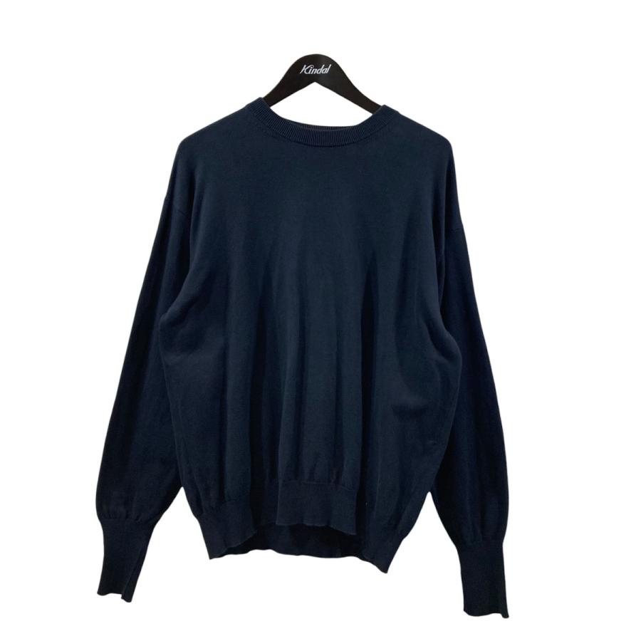 美品　A.PRESSE アプレッセ　コットンニット　ネイビー アプレッセ A．PRESSE 24SS Cotton knit クルーネックニット 24SAP-03