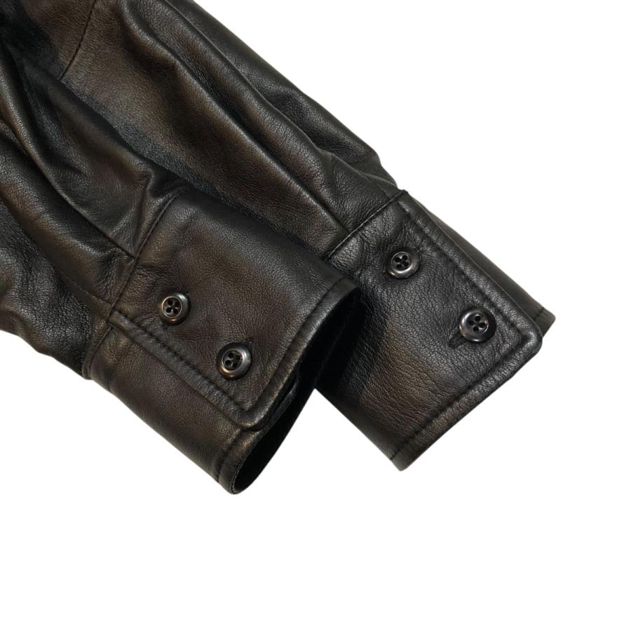 cece シーシーユー CCU ノーカラー レザーシャツジャケット SH-35