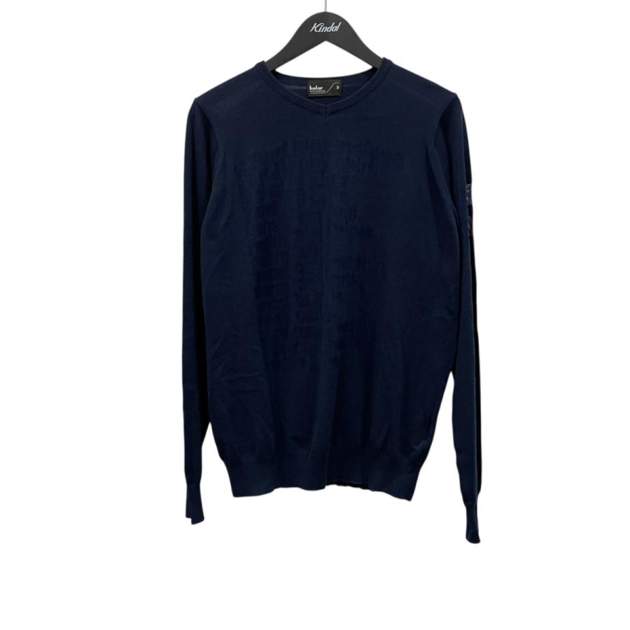 カラー／ビーコン kolor／BEACON Vネックニット 18SCM-N03302 ネイビー