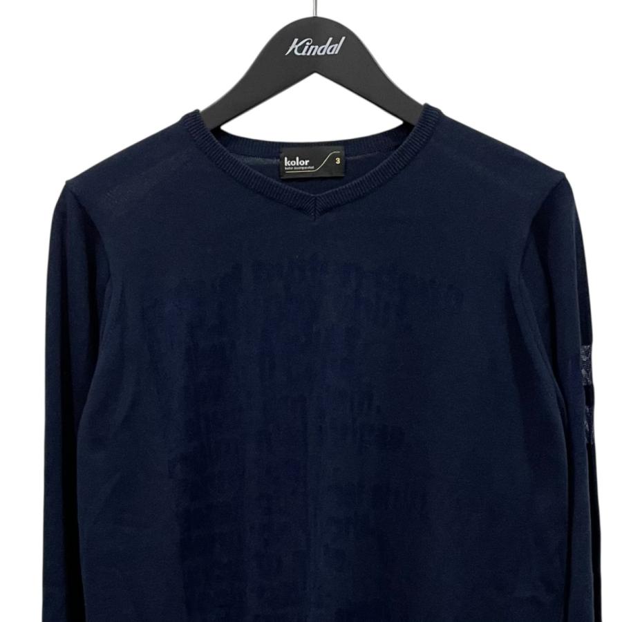 カラー／ビーコン kolor／BEACON Vネックニット 18SCM-N03302 ネイビー