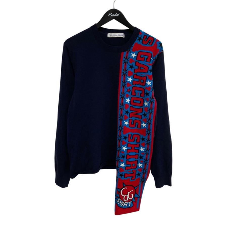 COMME des GARCONS SHIRT コムデギャルソンシャツ 薄地ニット ネイビー