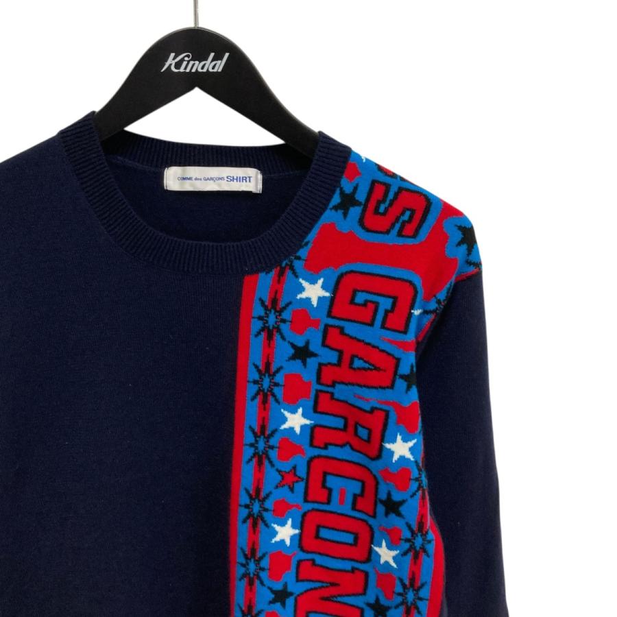 COMME des GARCONS SHIRT コムデギャルソンシャツ 薄地ニット ネイビー
