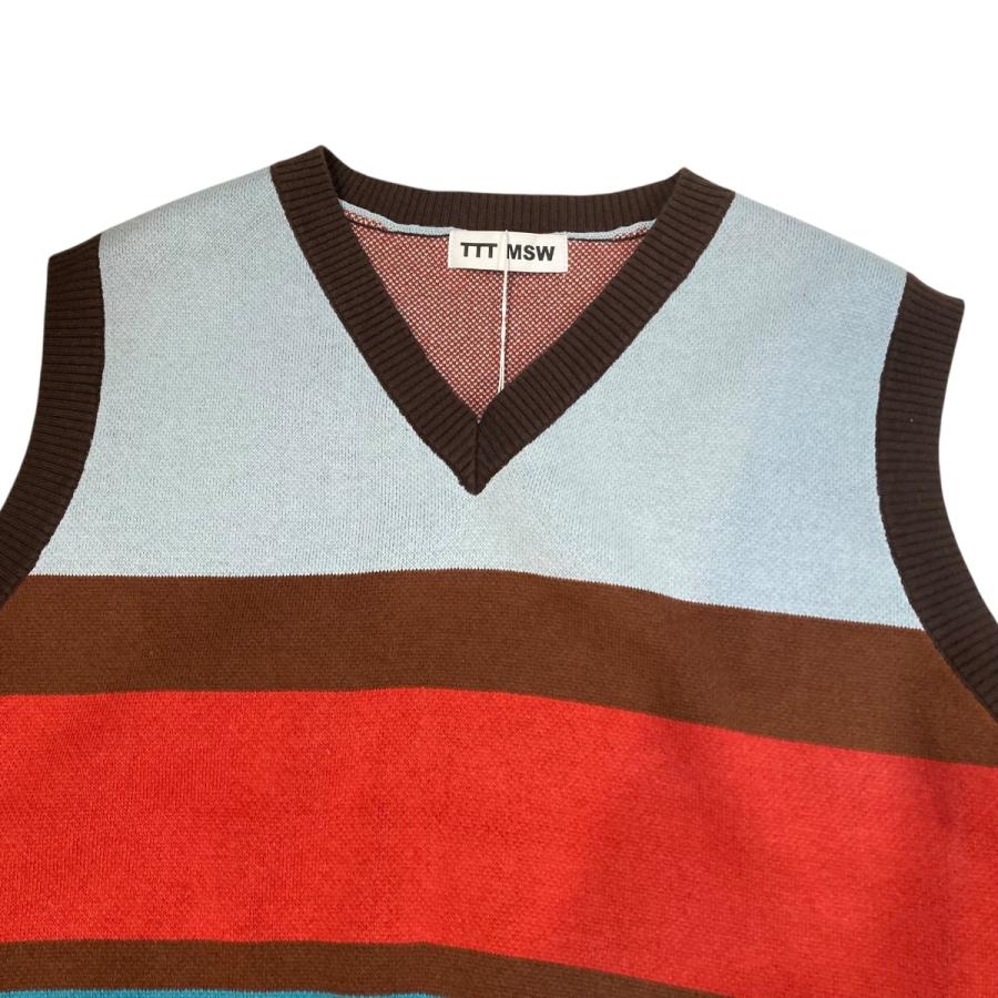 TTT MSW Border Knit Vest ニットベスト TTT-2022AW-KT02 マルチカラー
