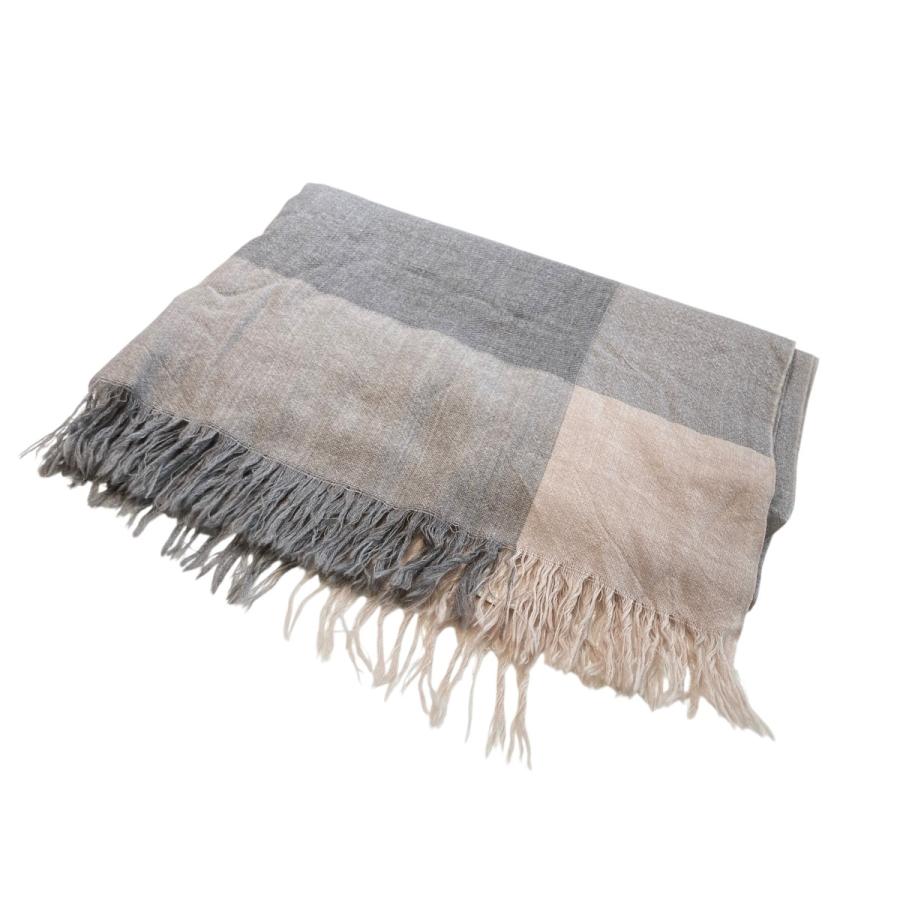 ヨウジヤマモトプールオム Yohji Yamamoto pour homme ウールストール HR-L07-930 ベージュ、グレー
