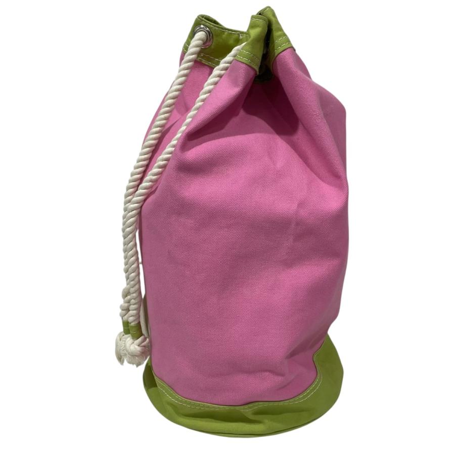 【値下げ】L．L．Bean 90s ドローストリングワンショルダーバッグ Bonsac ボンサック ピンク・グリーン (EC)_1