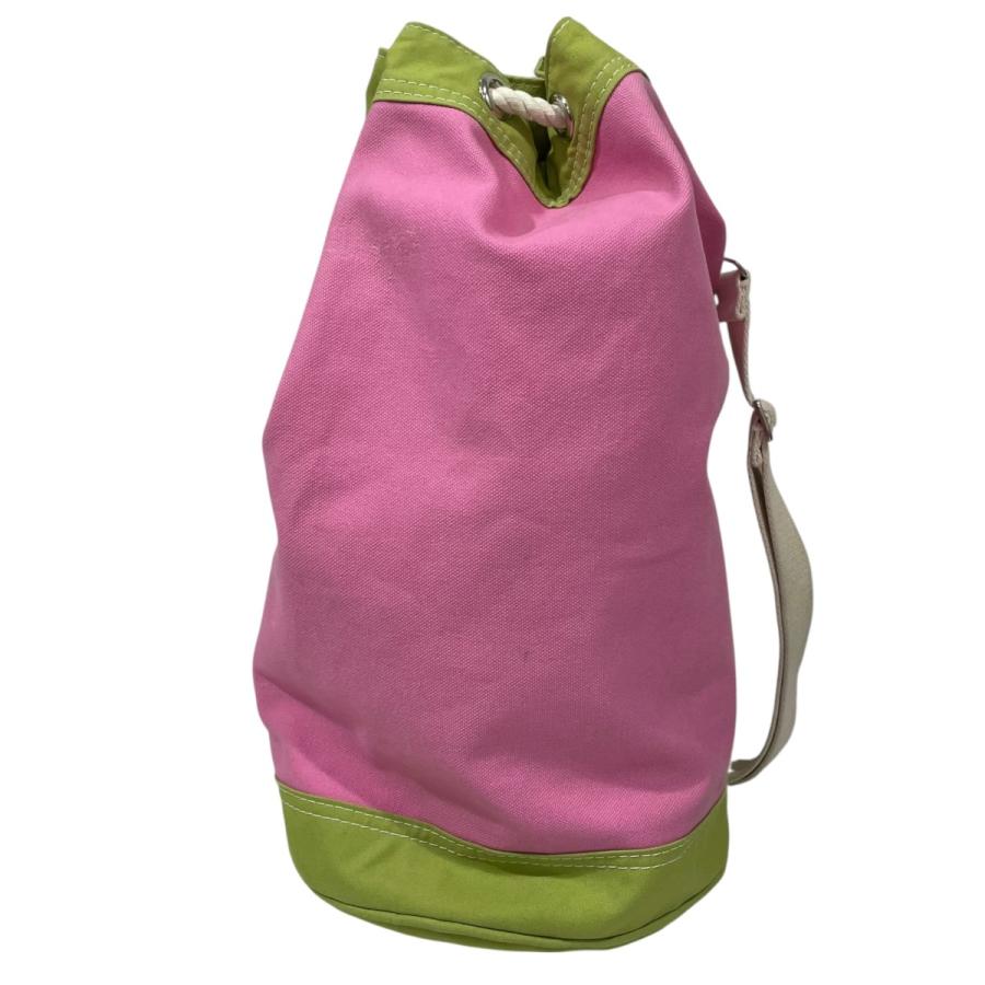 【値下げ】L．L．Bean 90s ドローストリングワンショルダーバッグ Bonsac ボンサック ピンク・グリーン (EC)_2