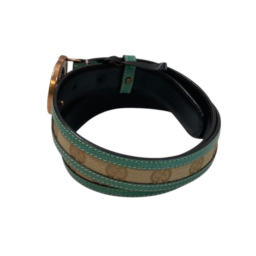 GUCCI（グッチ） レザーベルト 114874 ブラウン×グリーン