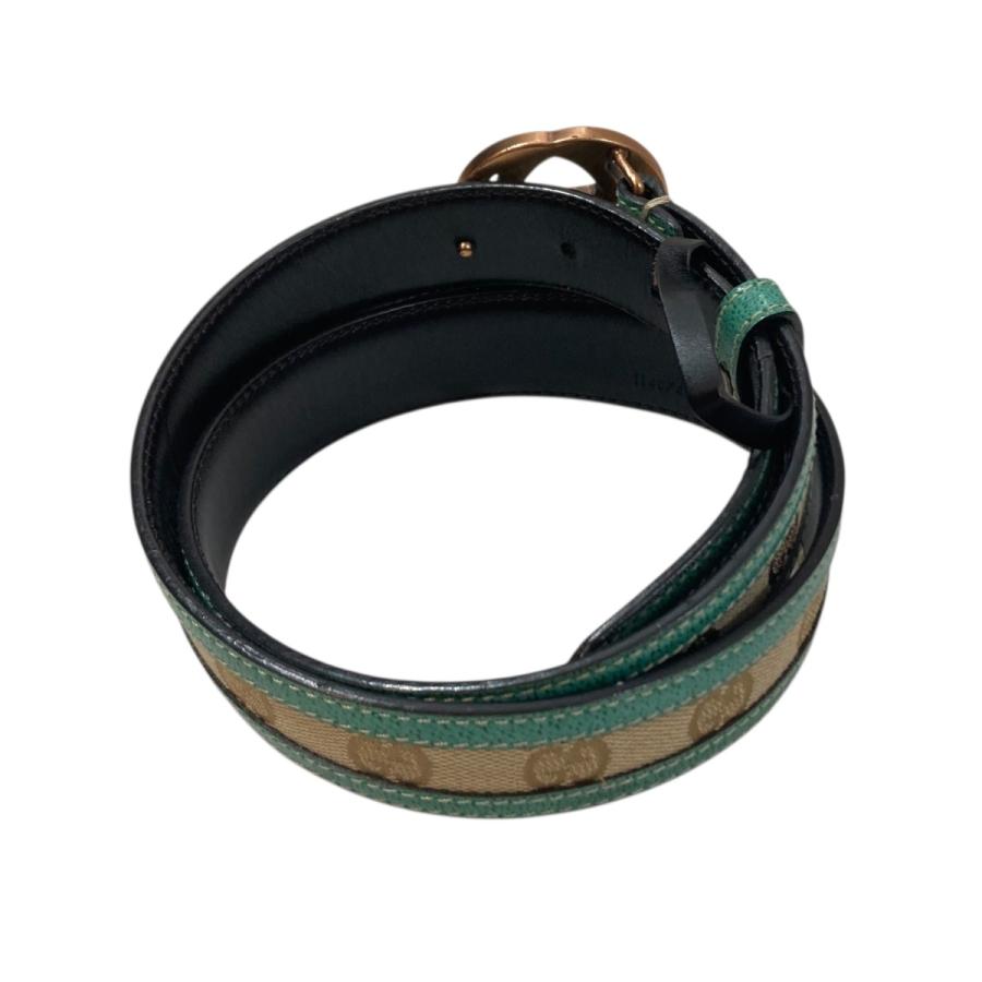 GUCCI（グッチ） レザーベルト 114874 ブラウン×グリーン