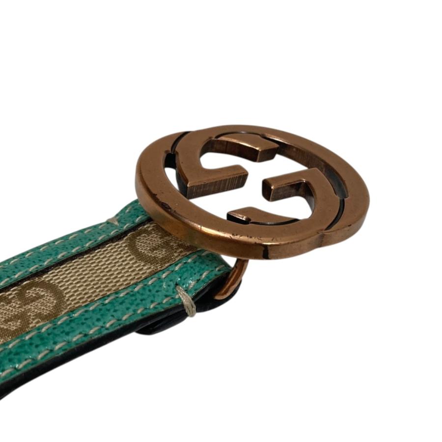GUCCI（グッチ） レザーベルト 114874 ブラウン×グリーン