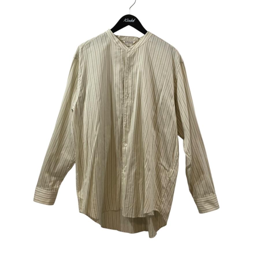 AURALEE（オーラリー） AURALEE COTTON SILK STRIPE STAND COLLAR