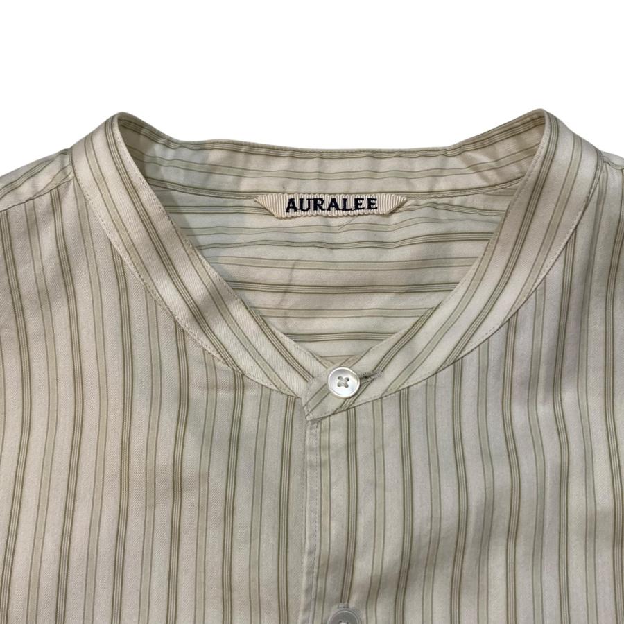 AURALEE（オーラリー） AURALEE COTTON SILK STRIPE STAND COLLAR