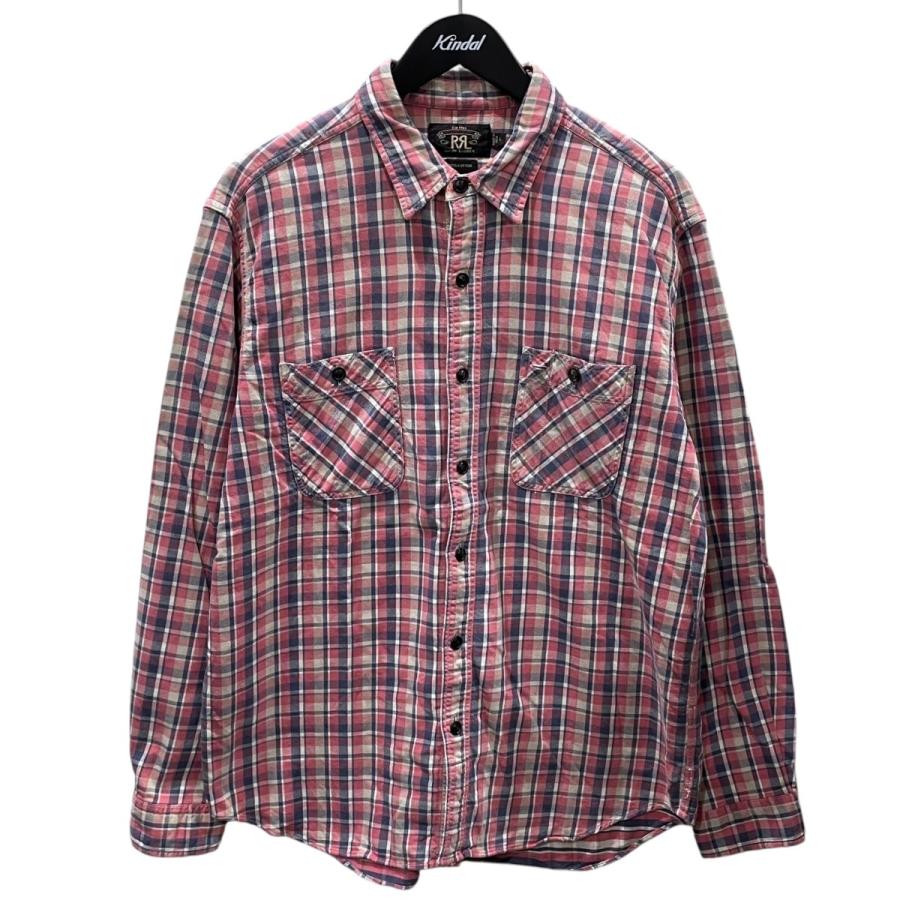 RRL ダブルアールエル チェックシャツ ピンク ブルー S ラルフローレン RRL Ralph Lauren（ダブルアールエル） RRL チェック柄長袖シャツ