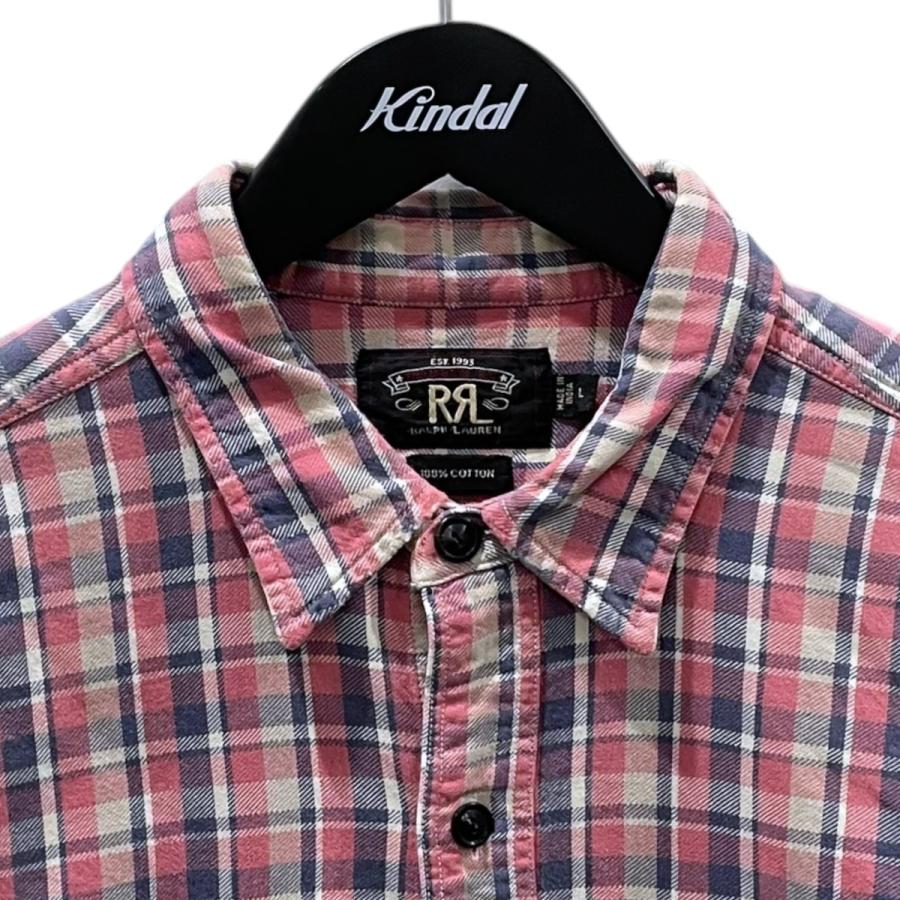 RRL ダブルアールエル チェックシャツ ピンク ブルー S ラルフローレン RRL Ralph Lauren（ダブルアールエル） RRL チェック柄長袖シャツ