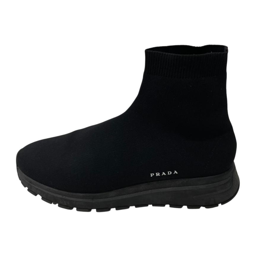 【PRADA】プラダ（23cm） ソックス スニーカー オールブラック 美品 PRADA（プラダ） ソックススニーカー 4T3478 ブラック サイズ：5 1/2
