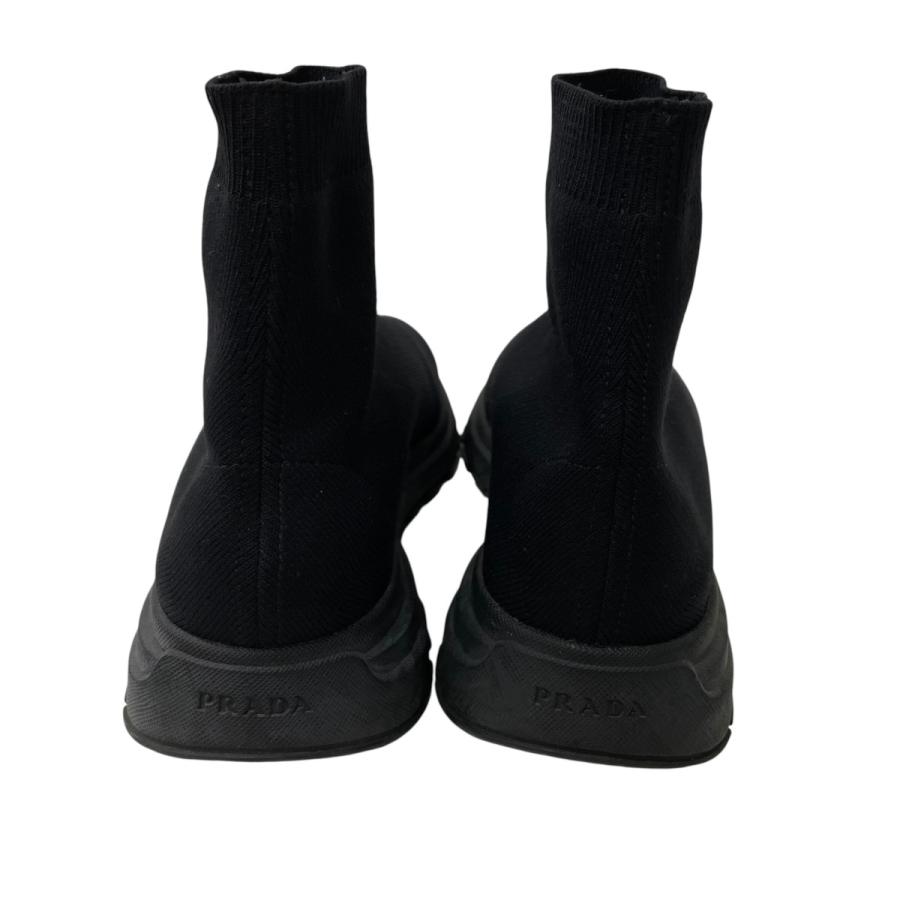 【PRADA】プラダ（23cm） ソックス スニーカー オールブラック 美品 PRADA（プラダ） ソックススニーカー 4T3478 ブラック サイズ：5 1/2