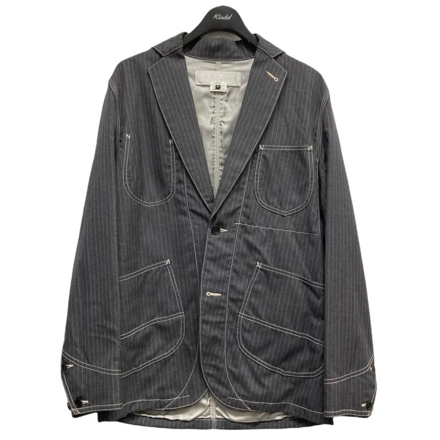 値下げ Ganryu メンズファッション 中目黒店 ファッション ストライプステッチジャケット グレー 中目黒店