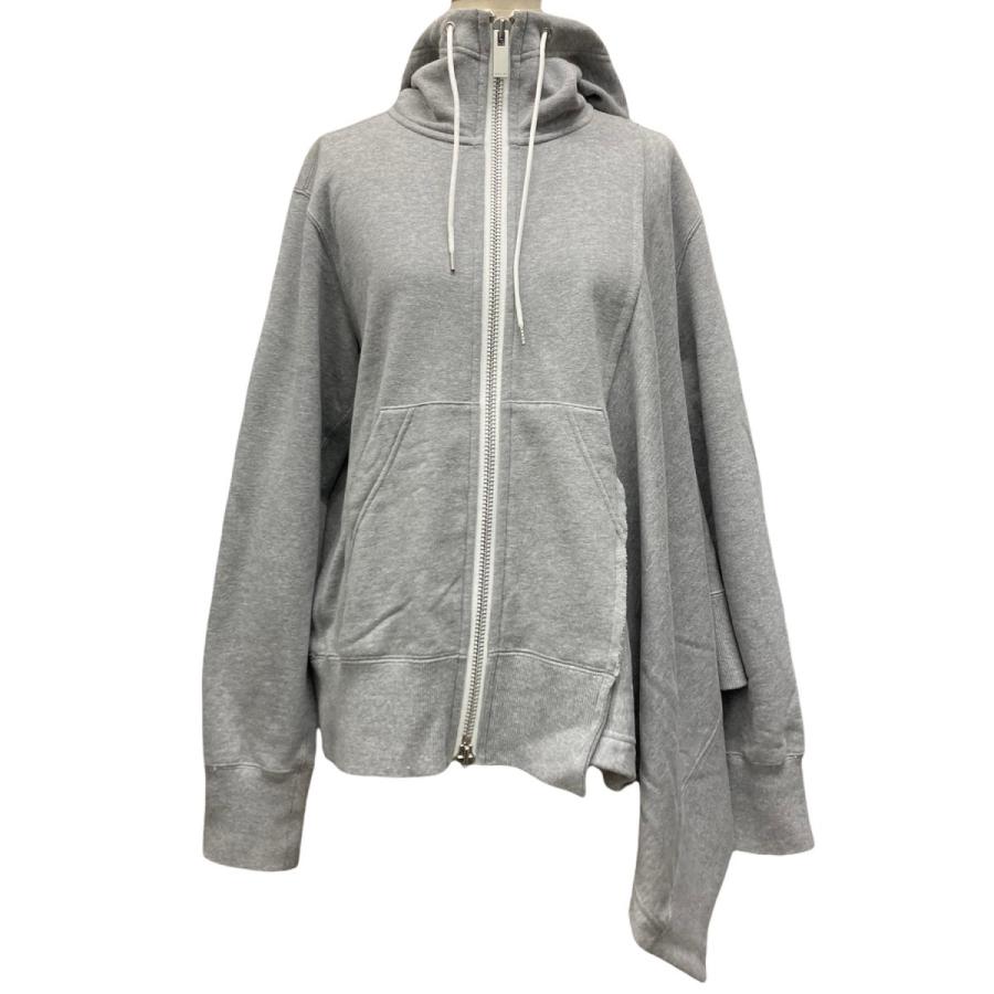 sacai 【値下げ】sacai 19SS アシンメトリージップパーカー グレー 