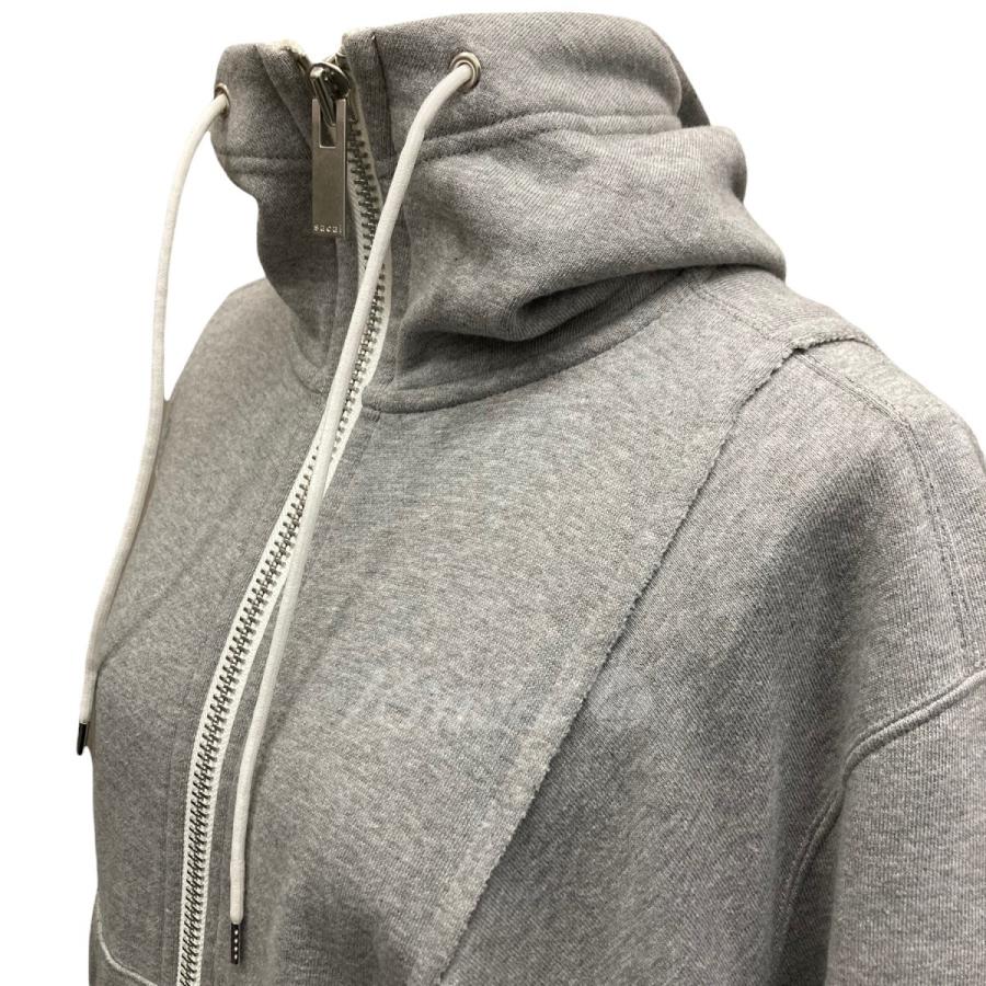 sacai 【値下げ】sacai 19SS アシンメトリージップパーカー グレー 