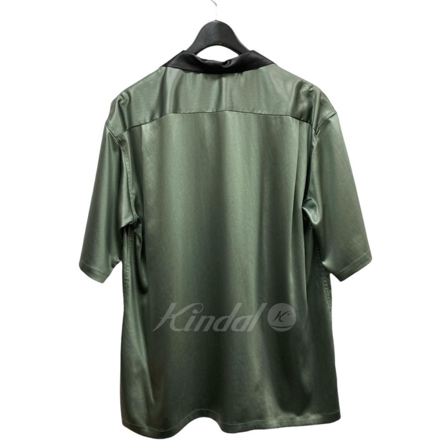 SASQUATCHfabrix フェイクレザーオープンカラー半袖シャツ