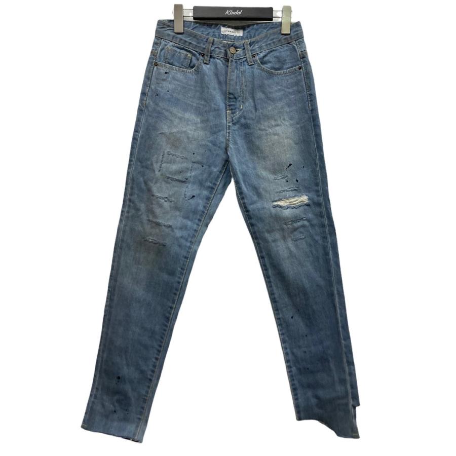 Ameri VINTAGE ダメージ加工デニムパンツ インディゴ サイズ：S (中  