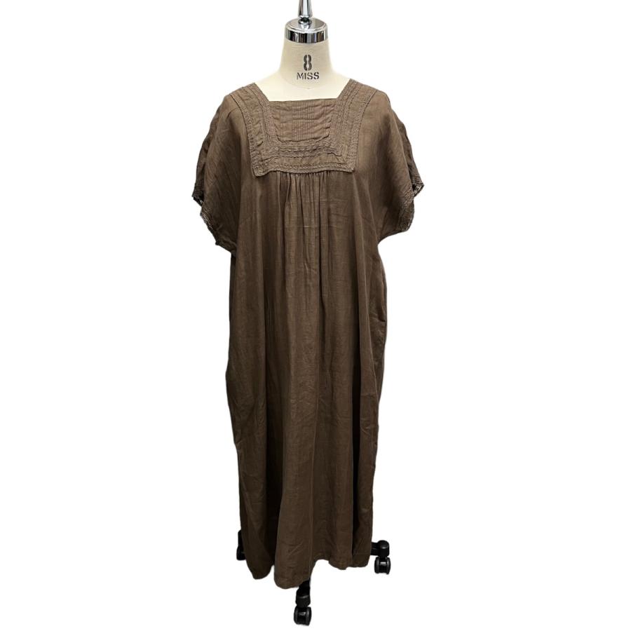 値下げ】nest Robe リネンレース天然染めワンピース 01192-1065  