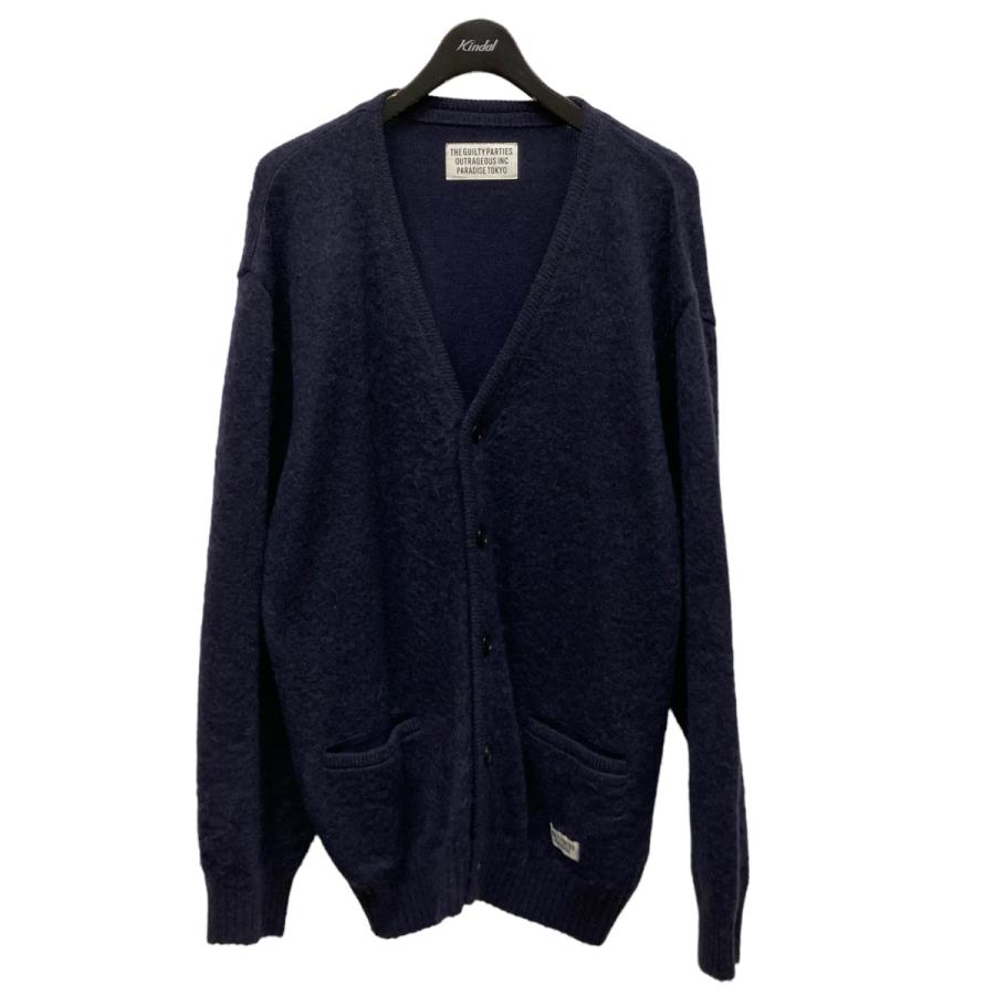 三連休のみ最終値下げワコマリアモヘアカーディガン WACKO MARIA/DIAMOND MOHAIR KNIT CARDIGAN（PURPLE）［ダイヤモンド
