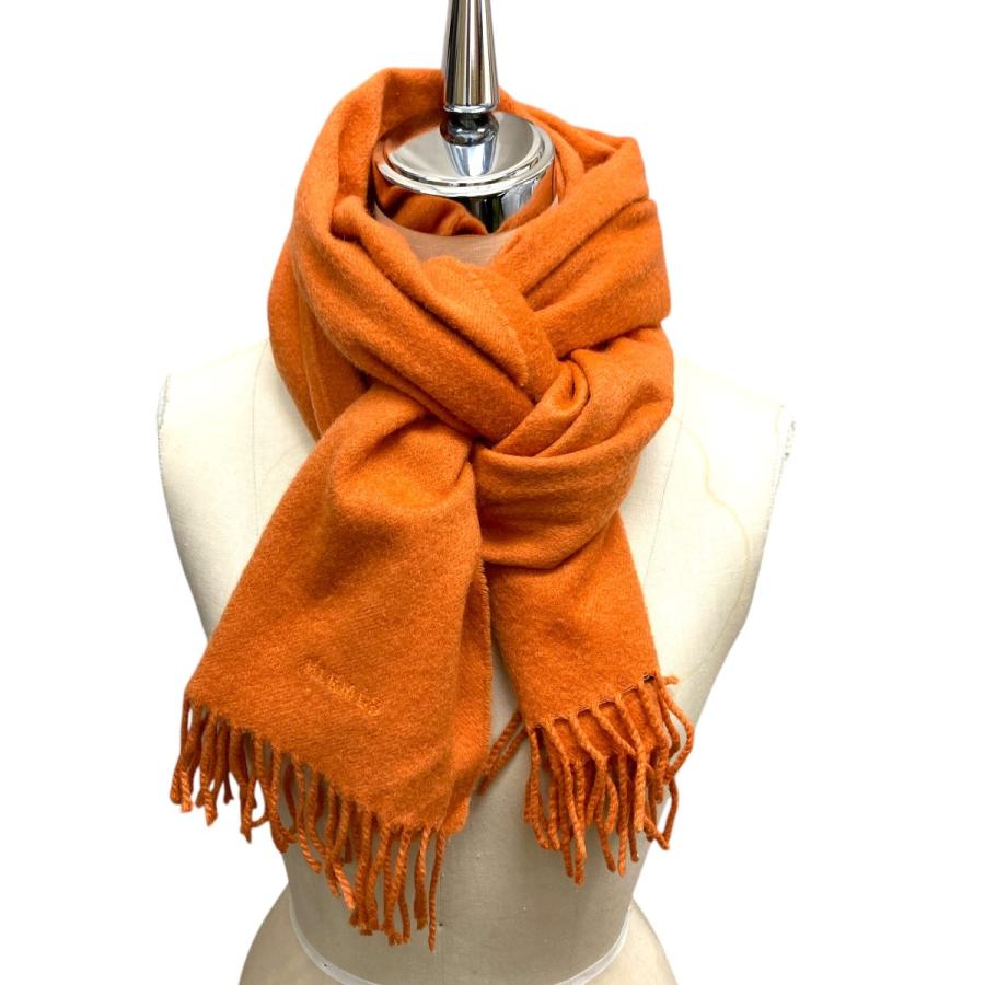 ジョビンエルメスHERMES カシミヤスマフラートール オレンジ5035 HERMES カシミヤマフラー オレンジ