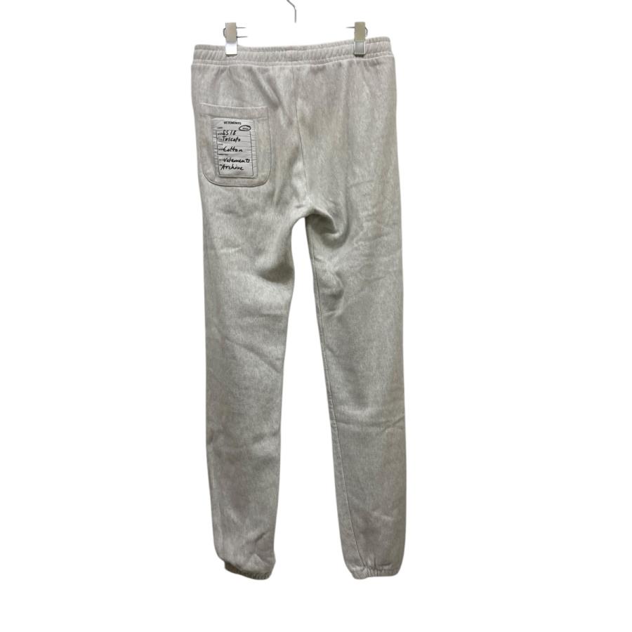 値下げ】vetement スウェットパンツ MSS18PA23 ライトグレー サイズ：M