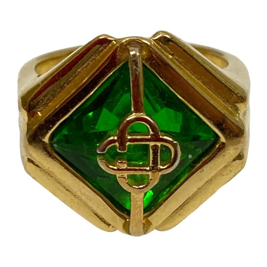 カサブランカ CASABLANCA Gold Plated Crystal Ring Red グリーン 
