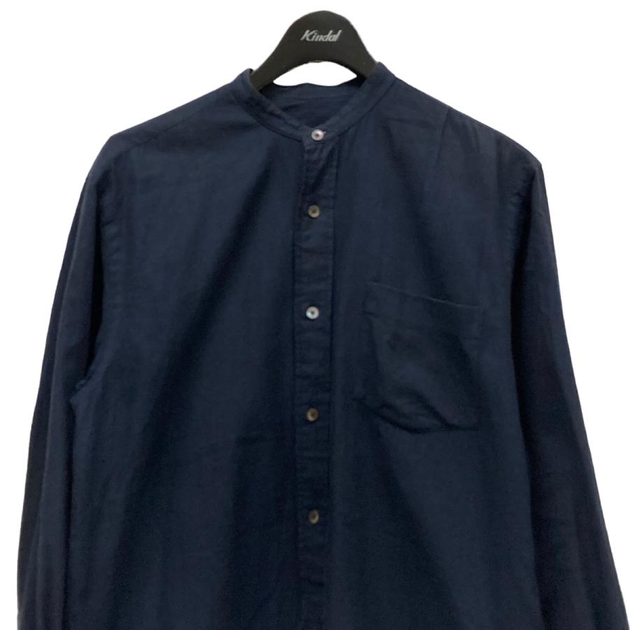 コモリ COMOLI コットンネルバンドカラーシャツ L03-02004 ネイビー 