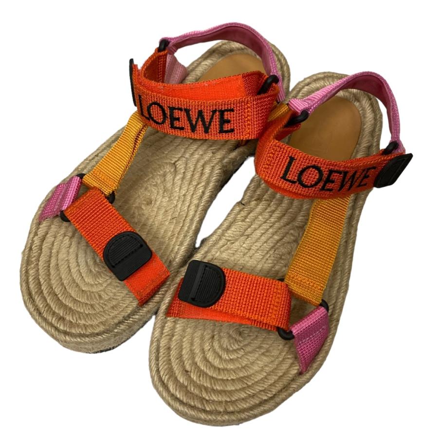 値下げ】LOEWE エスパドリーユストラップサンダル ベージュ×オレンジ 