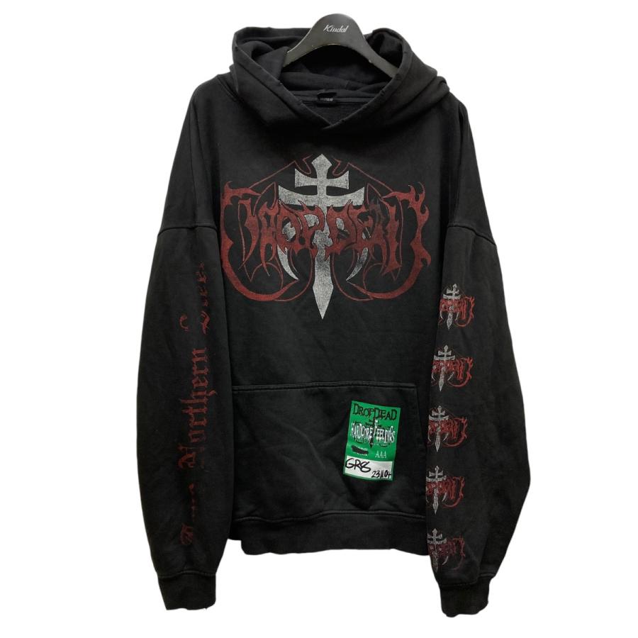 ドロップデッド DROPDEAD ダメージ加工パーカー ブラック サイズ：XXL