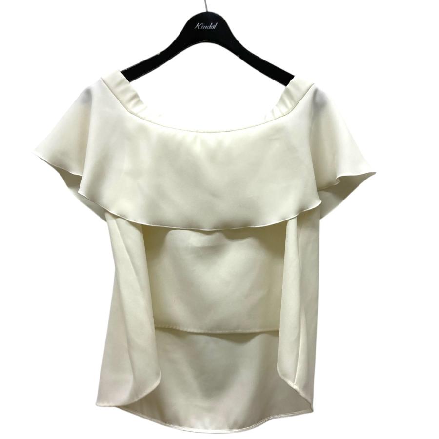 ヨーコチャン 裾フリルブラウス ノースリーブ 白 コットン 36