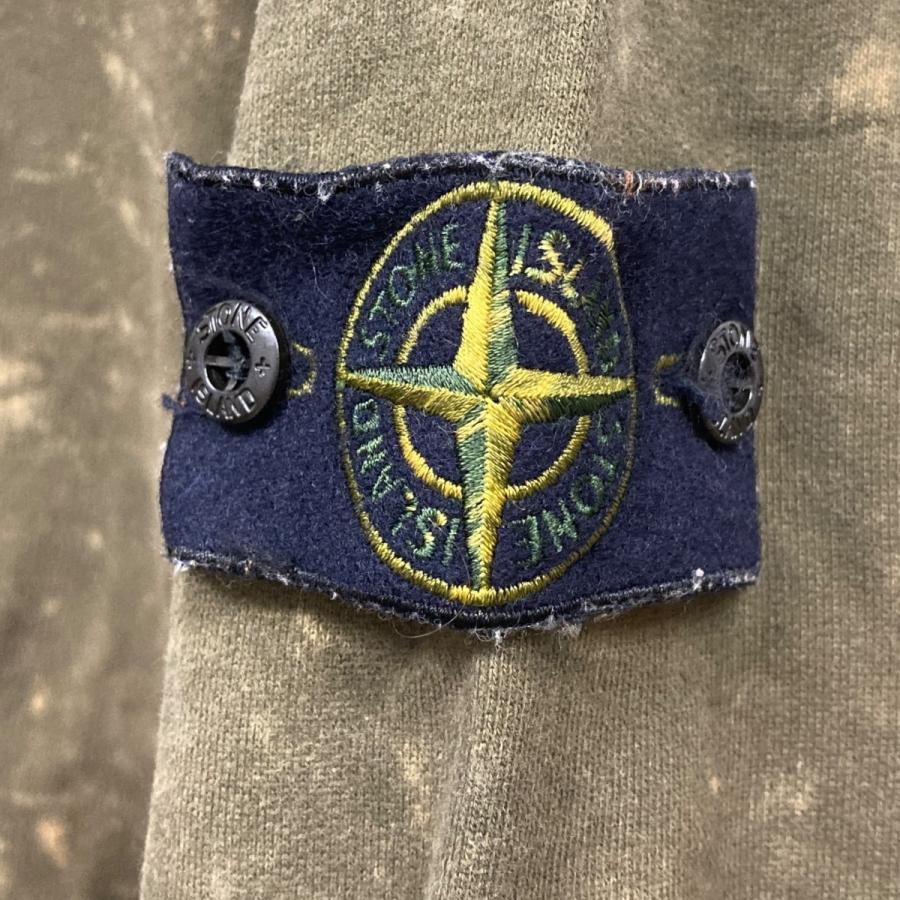 Stone  グリーン ブリーチ加工 スウェット Lサイズ STONE ISLAND（ストーン アイランド） STONE ISLAND OFF-DYE OVD