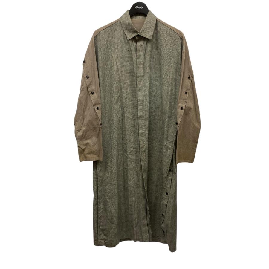 B Yohji Yamamoto ビー ヨウジヤマモト チェック切替千鳥柄ロング 