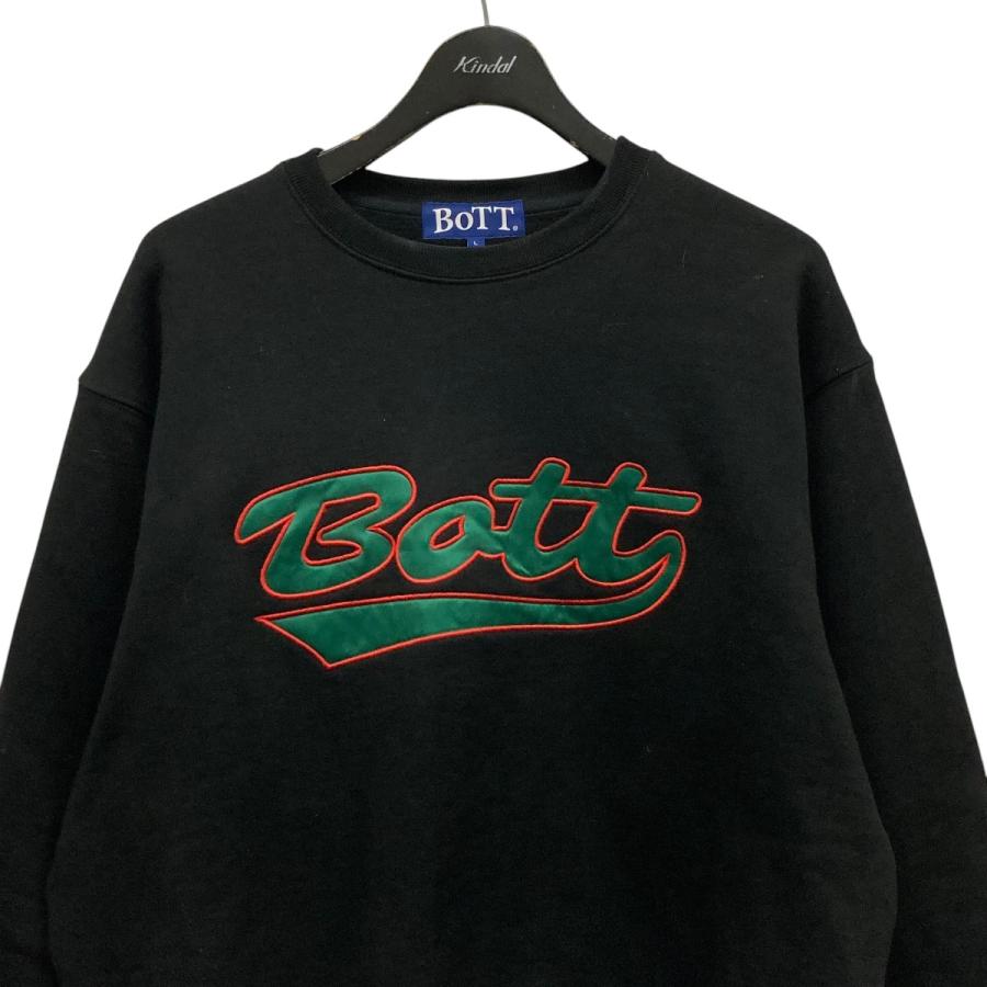 値下げ】BoTT ロゴスウェット 243BoTT30 ブラック×グリーン サイズ：L
