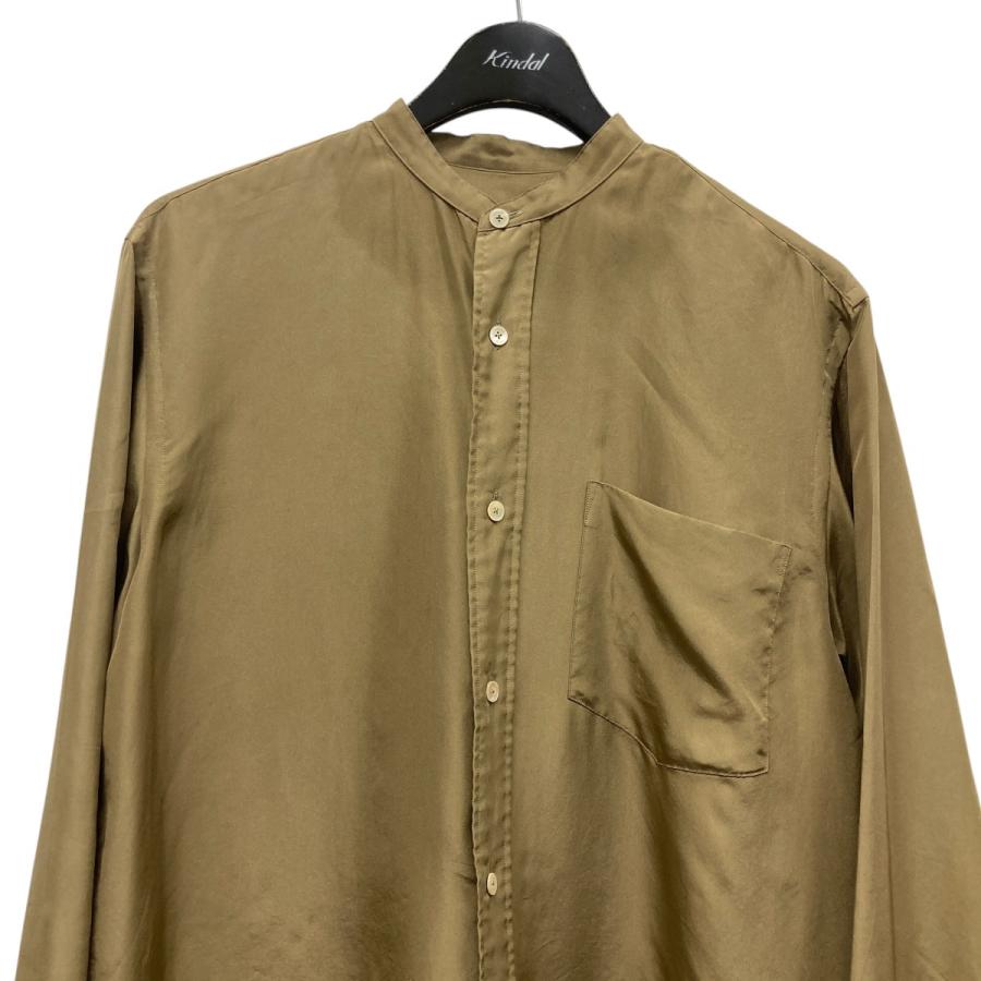 COMOLI コモリ ノーカラーシルクシャツ K01-02007 カーキ サイズ COMOLI コモリ ノーカラーシルクシャツ K01-02007 カーキ サイズ