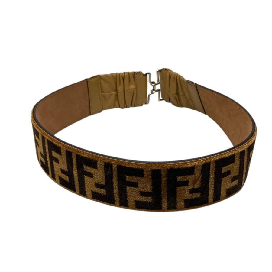 Fendi ズッカ柄　ベルト 美品】フェンディ ベルト FF ズッカ柄 シルバー金具 PVCレザー