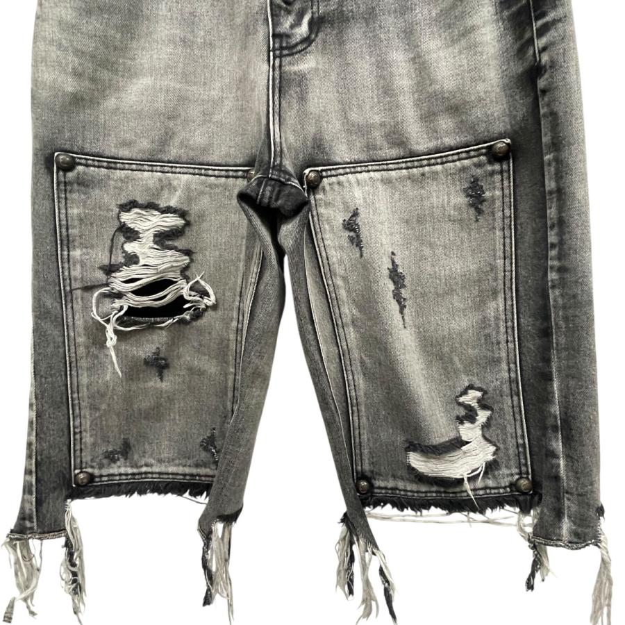 値下げ】THUG CLUB DOUBLE KNEE DAMAGE SHORTS ダブルニーデニムハーフ