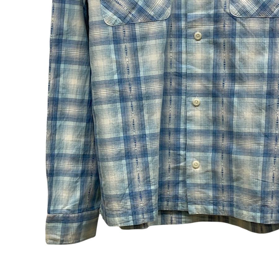 RRL チェック柄 長袖シャツ 青/白 Mサイズ RRL Ralph Lauren（ダブルアールエル） RRL チェック長袖オープン