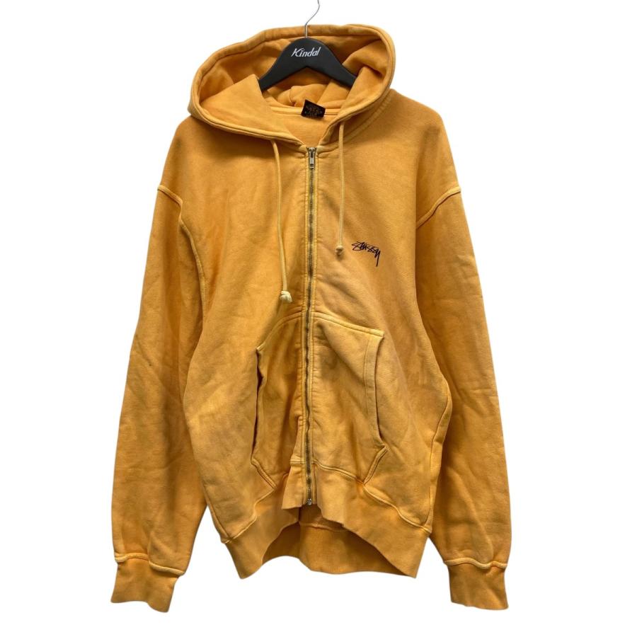 Stussy オレンジ パーカー フロントジッパー STUSSY オレンジ ジッパーパーカー - メルカリ