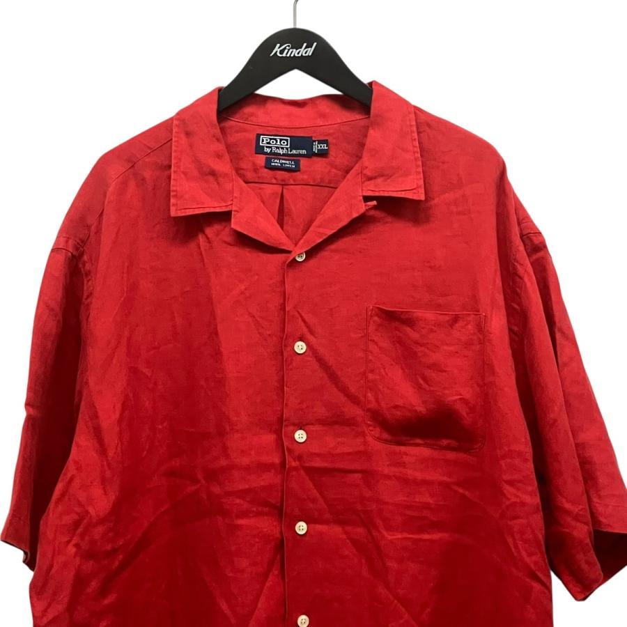 タグ付未使用 ラルフローレン リネン100% 半袖シャツ 赤 POLO RALPH LAUREN（ポロ・ラルフローレン） ポニー無し CALDWELL 半袖