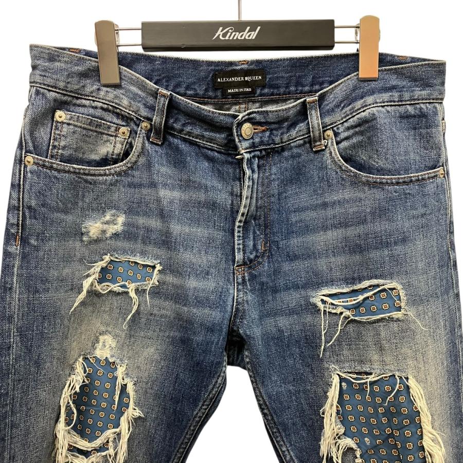 アレキサンダーマックイーン デニムパンツ バック刺繍 ボタンフライ