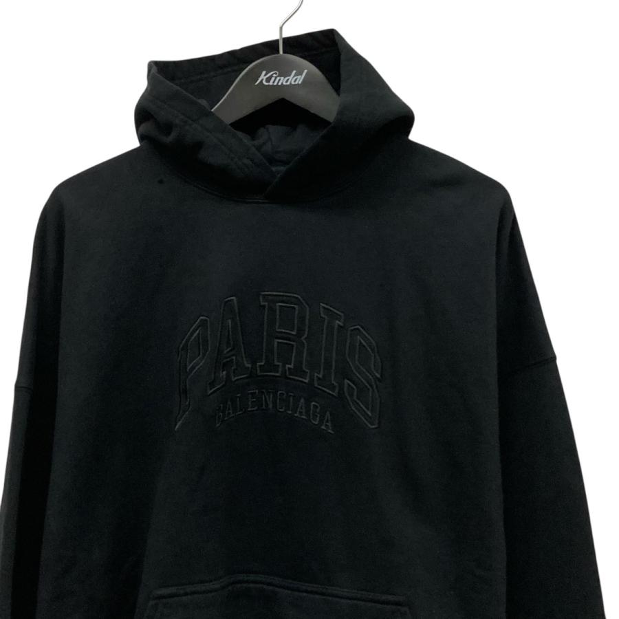 balenciaga ブラック オーバーサイズ パーカーL BALENCIAGA × adidas オーバーサイズフーディ プルオーバーパーカー