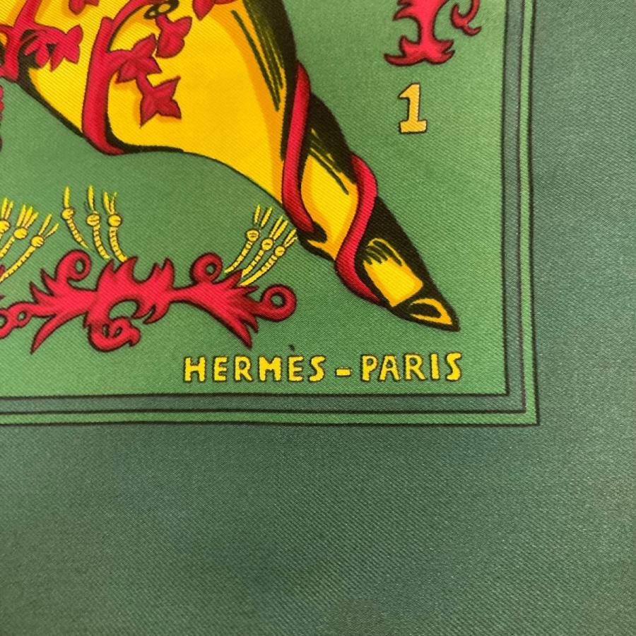 HERMES（エルメス） カレ90 LE TAROT シルクスカーフ グリーン サイズ